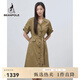 beanpole【度假連衣裙】濱波  春夏新款女士泡泡紗襯衫型H版連衣裙 卡其色 M 165/88A