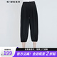 S.DEER圣迪奧夏季女裝時尚百搭個性寬松休閑抽繩長褲S20280821 黑色/91 S 160