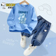 史努比男童秋季套裝2025新款男孩束口牛仔褲帥氣兒童卡通衛衣秋裝兩件套