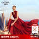 歌莉婭紅色連衣裙2025新款蕾絲花邊V領(lǐng)無袖長(zhǎng)裙法式禮服裙1E4C4K750 53R椒紅（卡碼拍大） S