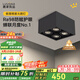 鹿家良品（LUUGAA）斗膽燈明裝射燈全光譜護眼防?？蛷d無主燈臥室照明餐廳格柵燈 護眼|4頭|40W|4000K|全黑色款