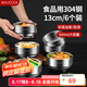 美廚（maxcook）304不銹鋼碗 湯碗雙層隔熱 餐具面碗13CM（6只裝）MCWA612