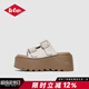 LEE COOPER8CM增高勃肯拖鞋女軟底夏季外穿沙灘鞋2025新款涼拖鞋厚底博肯鞋 米色 35
