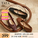 他她（TATA）瑪麗珍女鞋午后莊園2025新款秋商場(chǎng)同款時(shí)尚女氣質(zhì)USL01CQ5 酒紅 36