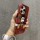 瑪爾扎 卡通米奇米妮適用蘋果16手機殼iphone15promax新款14pro趣味13潮牌男女12大孔14菲林11二合一 【酒紅米奇】 iPhone 14 Pro Max