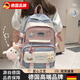 潮走德國品質(zhì)2025新款書包小學(xué)生女生三到六年級女孩大容量護(hù)脊減負(fù) 紫色小號+徽章+萌兔子掛件