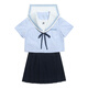 小野七天jk制服裙全套裝正版原創(chuàng)襯衫水手服日系少女學(xué)院風(fēng)寬松百搭上衣女 短袖上衣+39紺色裙 送領(lǐng)結(jié) M