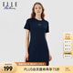 ELLE ACTIVE經(jīng)典百搭運(yùn)動(dòng)連衣裙女夏季質(zhì)感刺繡圓領(lǐng)舒適通勤休閑風(fēng)運(yùn)動(dòng)裙短裙 藏青色 2XL