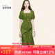 迪菲麗格方領(lǐng)泡泡袖魚尾連衣裙女夏季新款2024設(shè)計感優(yōu)雅氣質(zhì)裙子 圖片色 M
