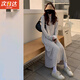 長款防曬衣女夏薄款全身防紫外線透氣開衫連帽顯瘦冰絲防曬服外套 灰色長款大帽檐均碼80斤-140斤