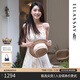 歌力思（ELLASSAY）博主同款25夏季新款歐若風印花可調(diào)節(jié)吊帶連衣裙女EWB362Y05100 駝混搭 XS