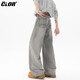 CLOR美式復古水洗彎刀牛仔褲男秋冬款潮牌寬松直筒闊腿褲NZ16灰色3XL