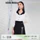 VEROMODAT恤2023新款復(fù)古娃娃領(lǐng)蕾絲女短袖女 A10本白色-A M