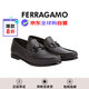 Salvatore Ferragamo菲拉格慕夏季新款Gancini透氣莫卡辛鞋男士皮鞋688525 3E 黑色