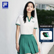 FILA斐樂(lè)女子短袖POLO衫2025夏季新款短款透氣翻領(lǐng)T恤運(yùn)動(dòng)上衣女 云白-WT M 165/84A/M
