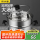 炊大皇304不銹鋼湯鍋+蒸屜 湯蒸燉鍋蒸鍋雙耳煮粥煮面 22cm 電磁爐通用