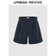 UR2025夏季新款女裝休閑簡(jiǎn)約后松緊腰卷邊短褲UYY650023