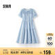 森馬（Semir）[商場(chǎng)同款]連衣裙女泡泡袖中長(zhǎng)裙2025夏季法式蛋糕裙101325114058