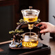 瓷牌茗茶具茶圣玻璃自動茶具套裝懶人泡茶器中式家用泡茶壺功夫茶具沖茶器 透明《茶圣》自動泡茶器（無杯）