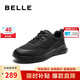 百麗網(wǎng)面透氣健步鞋男2025夏季戶(hù)外休閑運動(dòng)鞋 黑色（密網(wǎng)）  42 