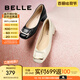 百麗（Belle）方扣高跟鞋女商場同款干練淺口單鞋Z8B1DCQ3預(yù)售 黑色 38 (240mm)