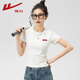 回力（Warrior）圓領(lǐng)正肩修身短袖t恤女2025年夏季潮流時(shí)尚百搭辣妹ins緊身款上衣