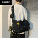 RSUZZ斜挎包男 2024新款大容量單肩包輕便旅游包郵差包學(xué)生情侶背包 【黑色】  大容量輕便旅游出行
