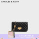 CHARLES&KEITH菱格鏈條小方單肩斜挎包包女包生日禮物七夕禮物CK2-70160131