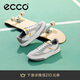 愛步（ECCO）25年夏新款牛皮厚底潮流板鞋男街頭539804 白色/鴿子灰/水泥灰 41