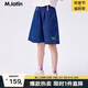 M.Latin/馬拉丁童裝兒童褲子24夏新款女大童印花牛仔中褲 牛仔藍(lán) 130cm