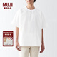 無印良品（MUJI）男式 涼感 圓領短袖T恤 舒適涼爽 男夏裝t恤 ACC25A3S 白色 L (175/100A)