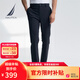 諾帝卡（NAUTICA）【單件直降】男裝25春夏新款錦綸舒彈修身版休閑長(zhǎng)褲男PO5181 藏青4NV 33