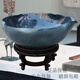 景德鎮陶瓷魚(yú)缸大號養金魚(yú)缸睡蓮盆荷花缸碗蓮缸風(fēng)水烏龜缸盆客廳 S窯變小號直徑30cm(裸缸)