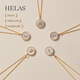 helas赫拉18K金字母定制項鏈輕奢白貝母鎖骨鏈鉆石吊墜送女友 【君妍同款】18K金吊墜+18K金鏈（光金版） L