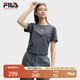 FILA 韓素希同款|斐樂官方女裝針織短袖2025夏新款修身小狐貍刺繡T恤 默魅灰-DY M 165/84A/M