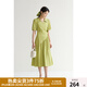 獨(dú)束大碼女裝【束型系列】夏日曼波赫本風(fēng)優(yōu)雅圍裹式修身連衣裙女 薄荷曼波 XL (尺碼：3)