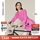 朗姿法式小香風(fēng)氣質(zhì)高級(jí)感粉色短款a字裙2025春季新款長(zhǎng)袖連衣裙 玫粉色 S