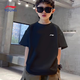 LI-NING KIDS李寧男童短袖速干透氣吸汗上衣舒適涼爽純色童裝兒童運(yùn)動(dòng)冰絲T恤 黑色-小標(biāo)【冰絲速干】 160 cm