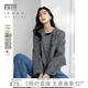 對(duì)白復(fù)古小香風(fēng)短款羊毛外套女2024年冬裝新款小個(gè)子雙面毛呢大衣 麻灰色 M