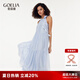 歌莉婭掛脖連衣裙女夏2025新款多巴胺絕美裙子度假長裙1CDR4K620 11U天藍 XS