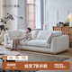莫語萊茵沙發(fā)侘寂風(fēng)客廳簡約直排棉麻布藝沙發(fā)小戶型可拆洗羽絨沙發(fā) 沙發(fā)-大三人位-2.66米（常規(guī)款） 混紡精織夏麻布【防水防污】