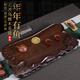 示詩(shī)蔚然黑檀木茶盤(pán)黑檀木整塊實(shí)木茶盤(pán)烏檀木茶海茶臺家用排水式功夫茶具 年年有魚(yú)90*45*6cm
