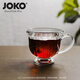 JOKO無(wú)鉛把手玻璃杯茶杯咖啡杯喝水杯格紋條紋耐熱水杯辦公室商務(wù)杯碟 條紋款把手杯(單杯無(wú)碟)200ml