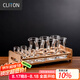 CLITON白酒杯分酒器100ml酒具13件套裝茅臺一口小酒杯酒盅6壺6杯酒杯架