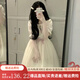 斐莉玥溫柔風Lolita法式白月光仙女裙ins甜美洛麗塔娃娃領小個子連衣裙 奶杏色裙 S