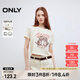 ONLY2025春季新款可愛(ài)百搭圓領(lǐng)印花純棉短款正肩T恤女|125101150 A43奶油白色 L