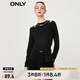 ONLY時(shí)尚潮流露肩顯瘦圓領(lǐng)短款針織衫女|123124031 H1Z 黑色BLACK XS (155) 76A