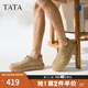TATA復(fù)古打孔透氣皮鞋男士棕色真皮爸爸鞋2025夏新款73X20BM5 杏色 43
