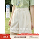 茵曼（INMAN）冰氧吧涼感百慕大休閑褲女2025年夏新款高腰顯瘦寬松A字短褲 淺杏色 28