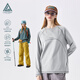 LAZY DAY TREND戶外立體裁剪撞色速干印花T恤女秋季休閑長(zhǎng)袖運(yùn)動(dòng)上衣潮 淺云灰 L